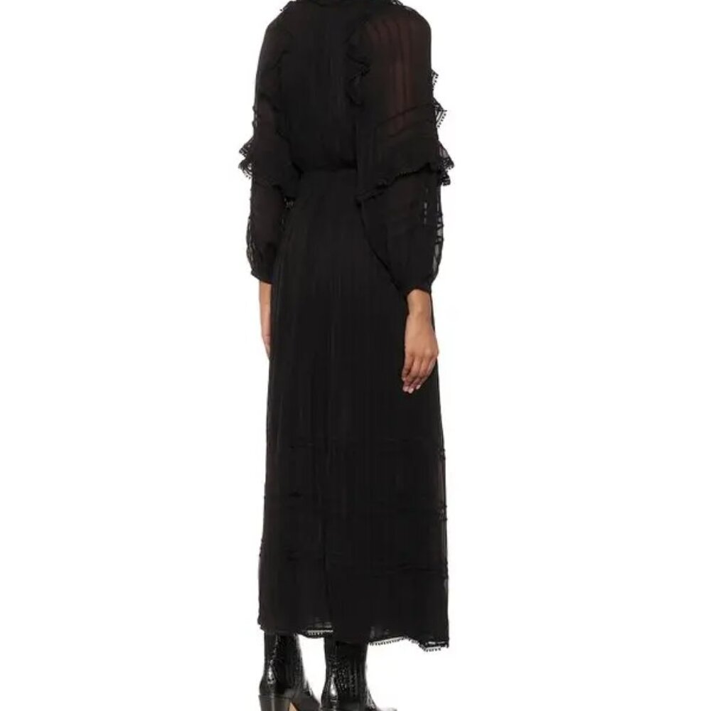 Etoile Isabel Marant NEW Black Long Sleeve Justine Maxi Dress S US ITEM - Picture 4 of 4